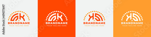 Letter KS and SK Sunrise  Logo Set, suitable for any business with KS or SK initials. photo
