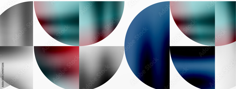 Minimalist geometric background featuring metallic round triangles, delivering sleek and modern visual aesthetic with emphasis on clean, metallic forms for wallpaper, banner, background, landing page