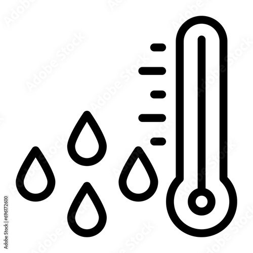 water temperature line icon