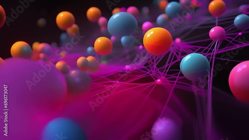 An electron microscope showcasing two entangled particles, with their quantum states mapped out in a colorful display. This closeup view reveals the intricate relationship between the photo