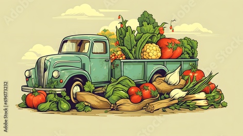 auto, automobile, clip art, delivery, drive, gardening, harvest, service, thanksgiving, transport, transportation, truck, vehicle, agricultural, drawing, farmer, grocery, horticulture, market, nutriti