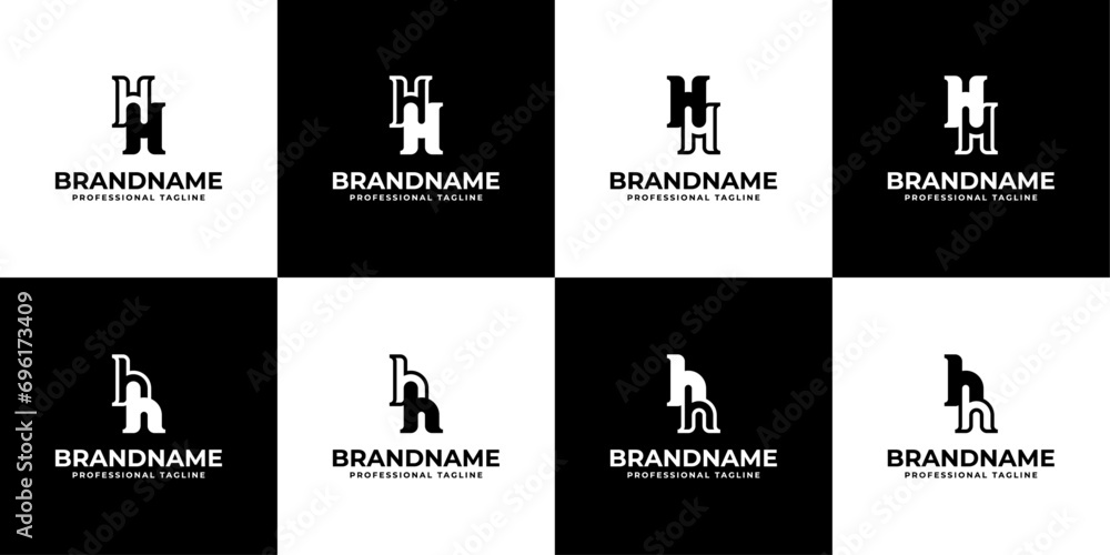 Letter HH Monogram Logo Bundle, sutable for business with HH intials. Letter HH Monogram Logo Bundle, sutable for business with HH intials.
