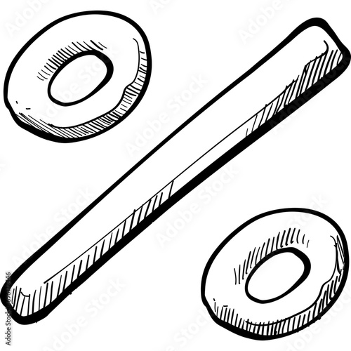 percent symbol handdrawn illustration