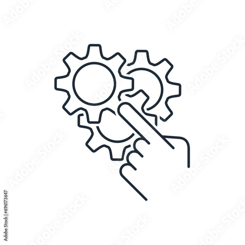 Change, adjust the process.  Vector linear icon illustration isolated on white background.
