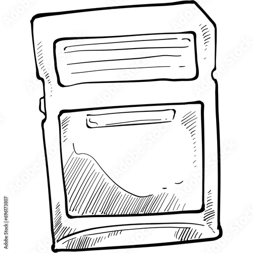 micro sd memory card handdrawn illustration