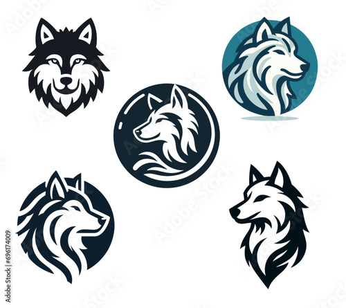 vector illustration wolf pack 3 photo