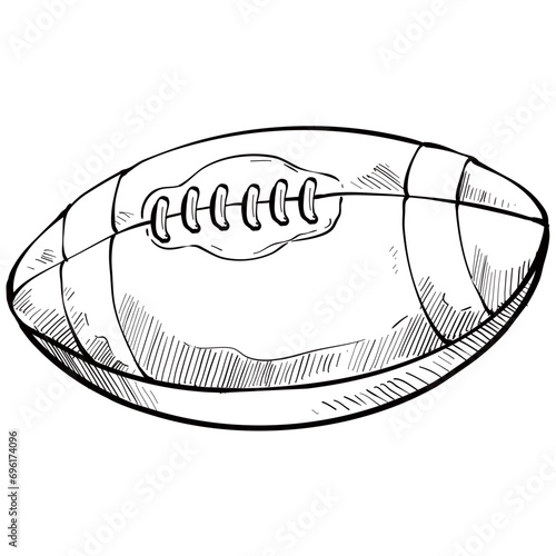 rugby ball handdrawn illustration