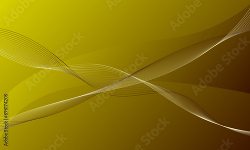 yellow gold business lines wave curves wtih smooth gradient abstract background
