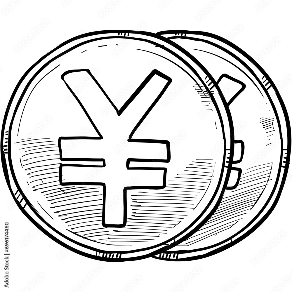 Fototapeta premium currency coin handdrawn illustration