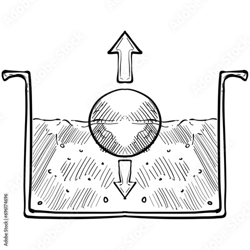 buoyancy handdrawn illustration