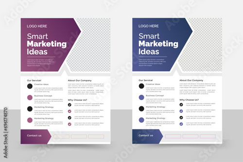 a bundle of 2 templates of different colors a4 flyer template, corporate business flyer template design set, flyer in A4 with colorful business proposal, promotion, advertise.