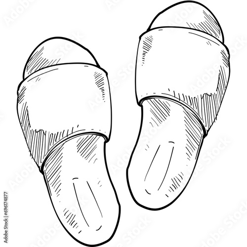 slippers handdrawn illustration