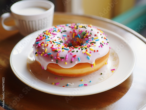 Donuts with Icing Sugar and Sprinkles