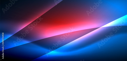 Dynamic waves in ethereal glow of neon lights. Concept merges fluidity of motion with vibrant allure of neon, crafting entrancing backdrop that embodies both vitality and futuristic sophistication