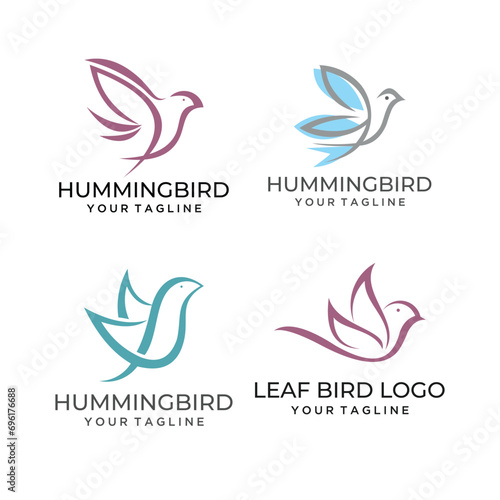 modern hummingbird logo set © vindez