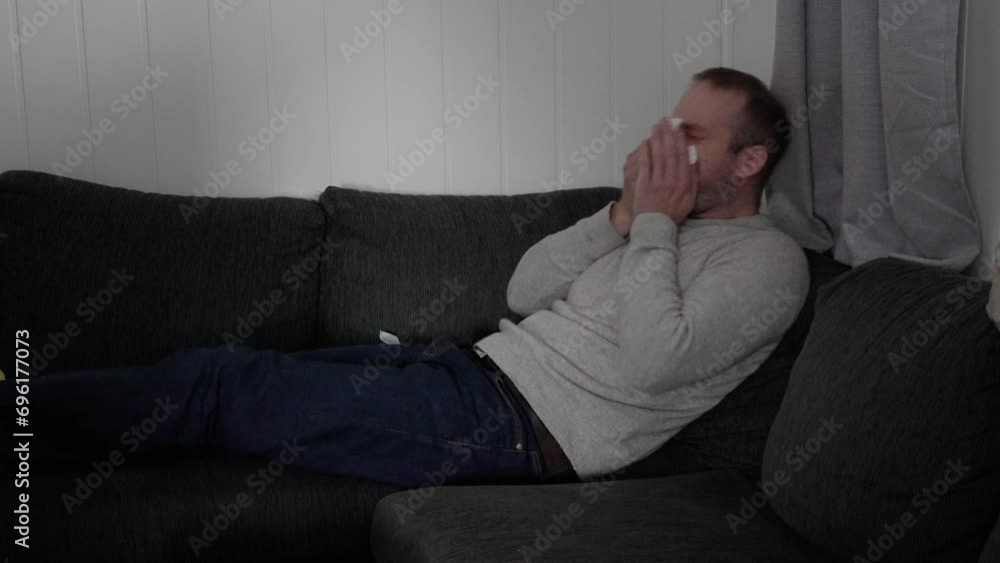36 Year Old Man Battling Cold and Feeling Unwell at Home 36 Year Old Man Battling Cold and Feeling Unwell at Home