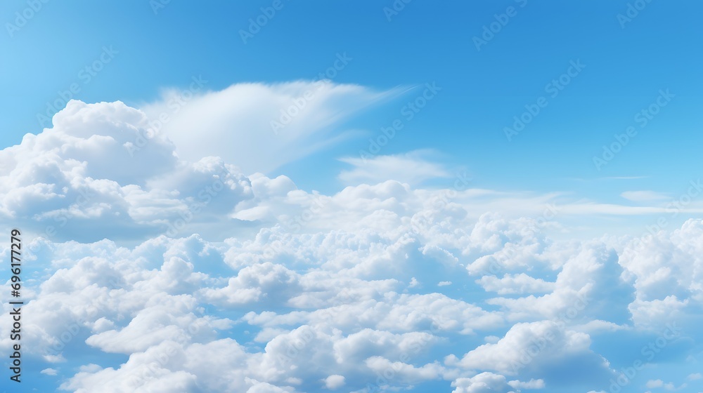 Serene Blue Sky with Fluffy White Clouds Serene Blue Sky with Fluffy White Clouds
