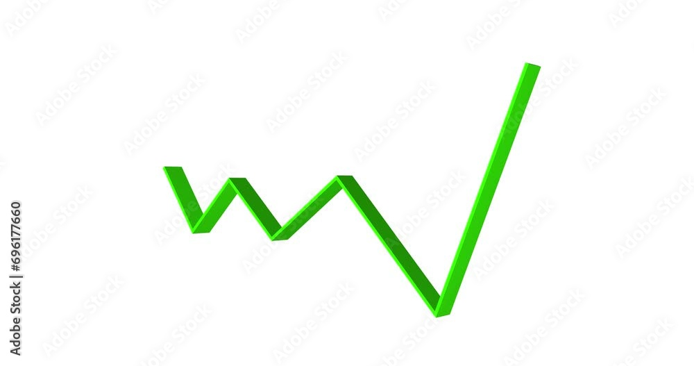 4k 3d financial green growth arrow animation on white background 4k 3d financial green growth arrow animation on white background