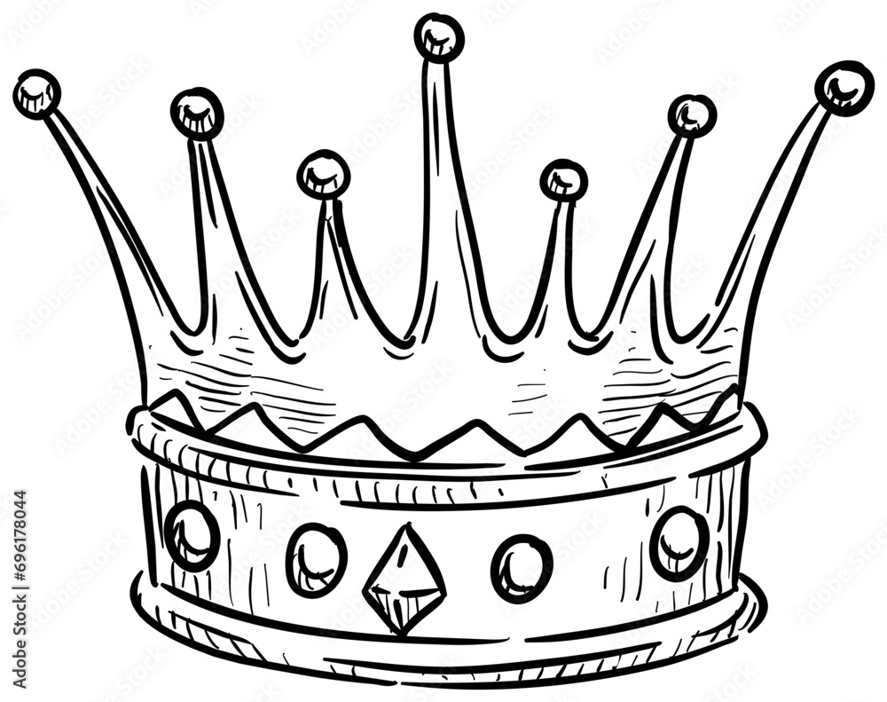 king crown handdrawn illustration king crown handdrawn illustration