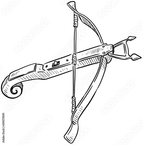 crossbow handdrawn illustration