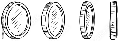 coins handdrawn illustration