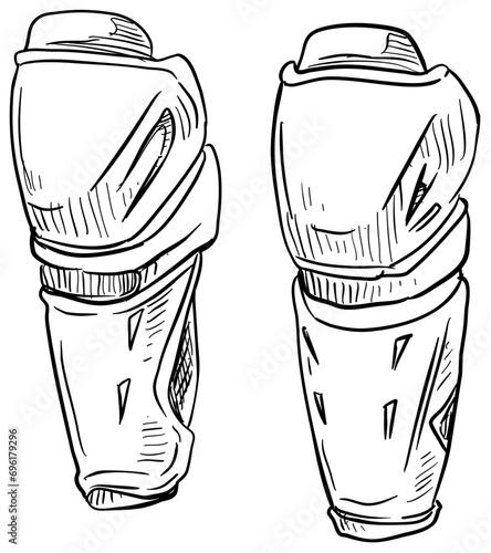 hockey knee protector handdrawn illustration