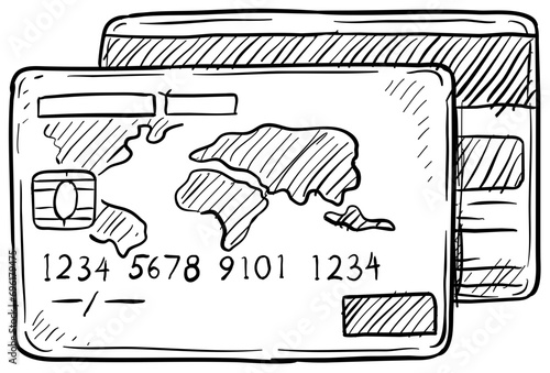 credit card handdrawn illustration