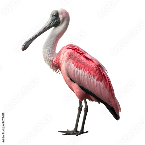 Roseate spoonbill isolated on transparent background photo