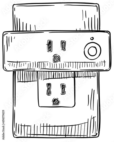 electric socket handdrawn illustration