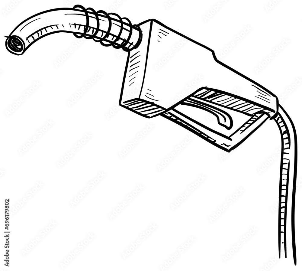 petrol pump handdrawn illustration