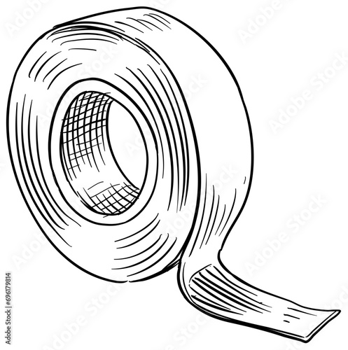 masking tape handdrawn illustration