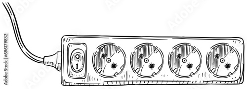 electric socket handdrawn illustration