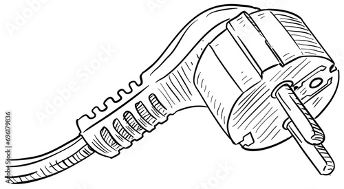 electric plug handdrawn illustration