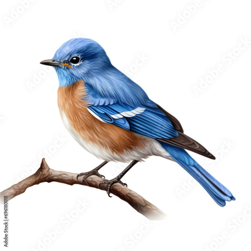 Blue bird isolated on transparent background