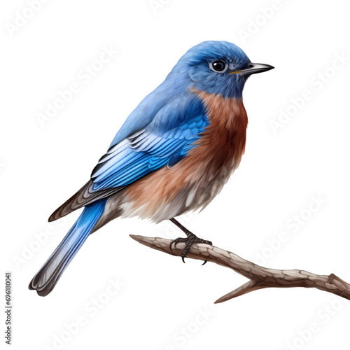 Blue bird isolated on transparent background photo