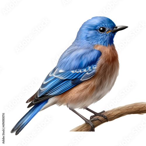 Blue bird isolated on transparent background