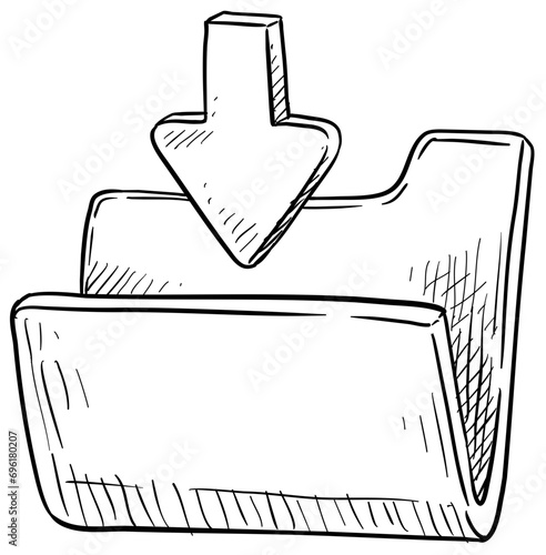 upload files handdrawn illustration