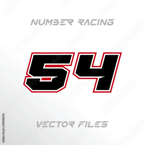 Racing Sport Number 54 Design Vector Template