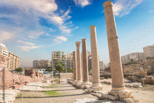 Beautiful view of The Roman amphitheater in Alexandria, Egypt photo