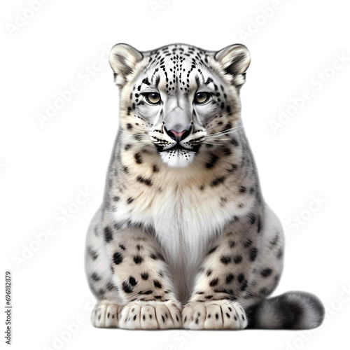 Snow leopard isolated on transparent background
