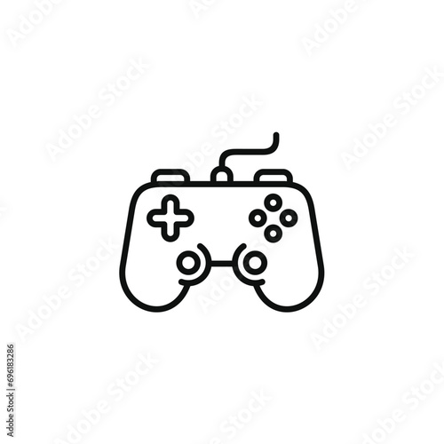 Joystick line icon isolated on transparent background