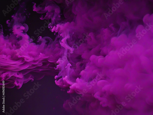 Colorful pink smoke on a dark solid background 