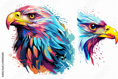Steller's Majesty: Abstract Steller's Sea Eagle from Colored Paints