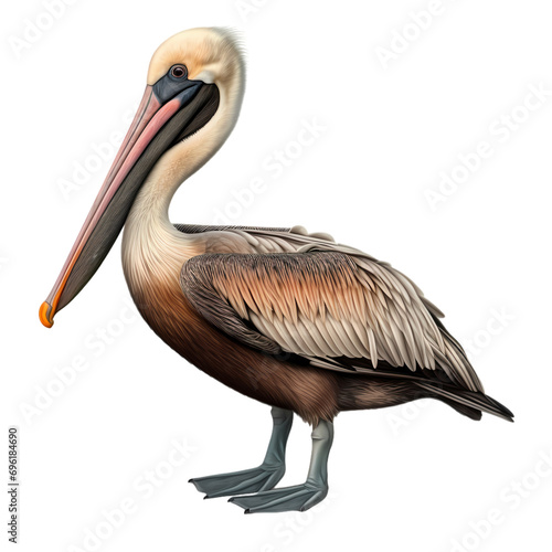 Brown pelican isolated on transparent background