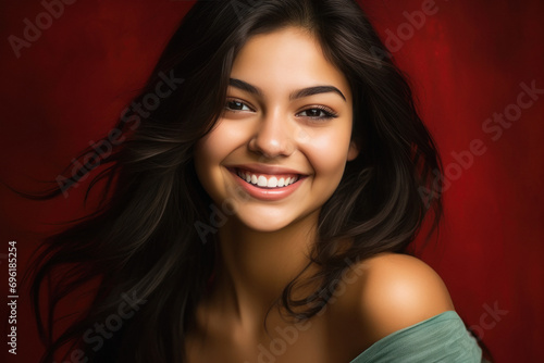 Young indian beautiful teenager girl smiling