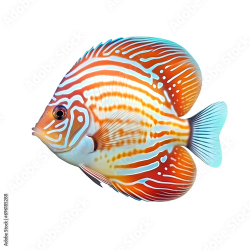 Colorful angel fish isolated on transparent background