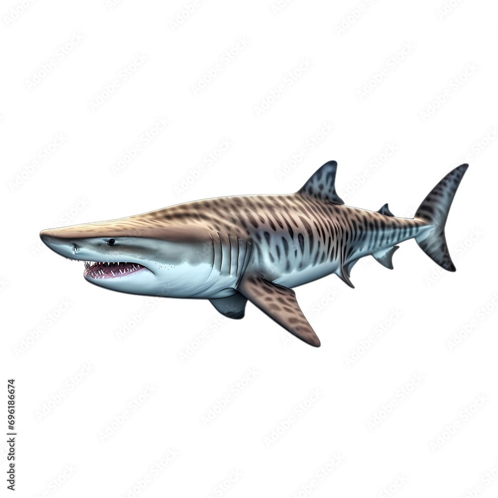 Naklejka premium Tiger shark isolated on transparent background