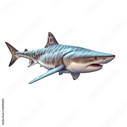 Tiger shark isolated on transparent background © feng