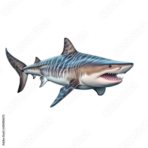 Tiger shark isolated on transparent background © feng