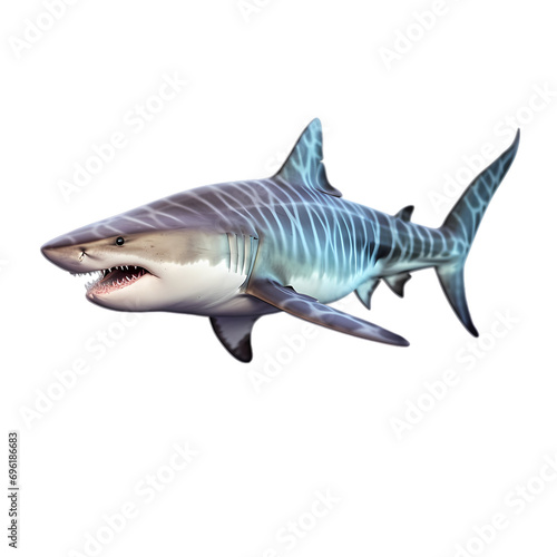 Tiger shark isolated on transparent background